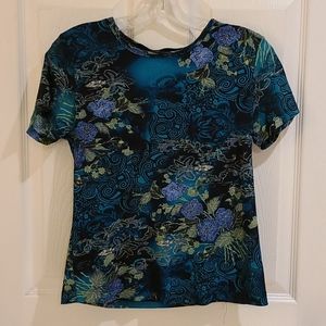 White Stag Blue/Teal Top with Gold Detailing